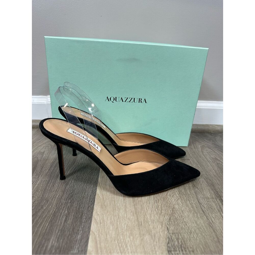 Aquazzura V Plexi Sling 85 Pumps Size 39.5 $875 - Picture 9 of 13